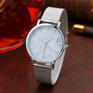 Silver Marble Watch